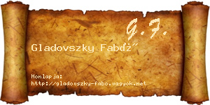 Gladovszky Fabó névjegykártya